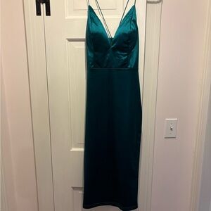 JLUXLABEL Emerald Satin Gown